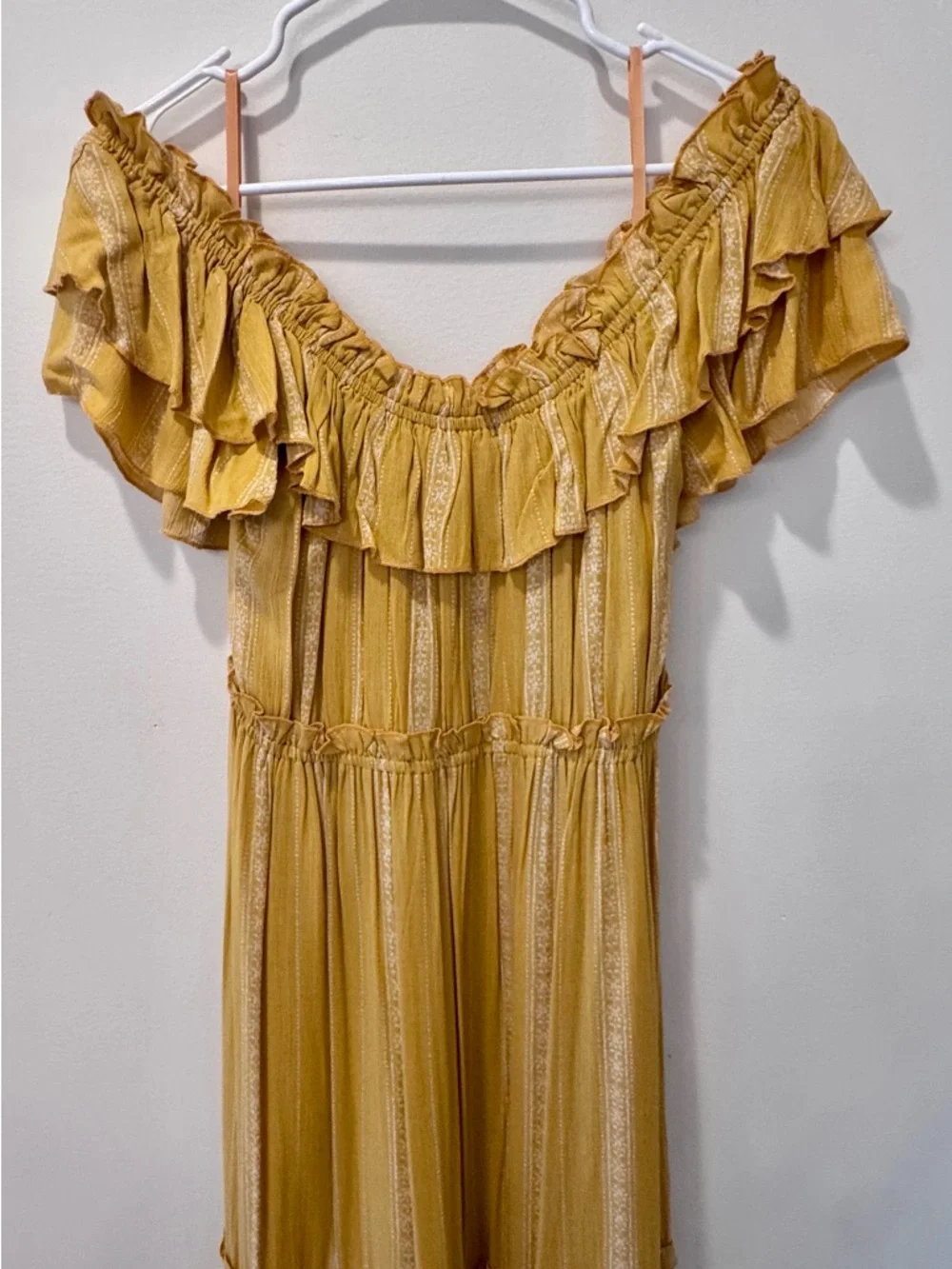 Pinch Mustard Yellow Ruffled Dress Top - Picture 4 of 5